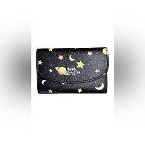 Coach Black keyholder wallet with Star and Moon Design